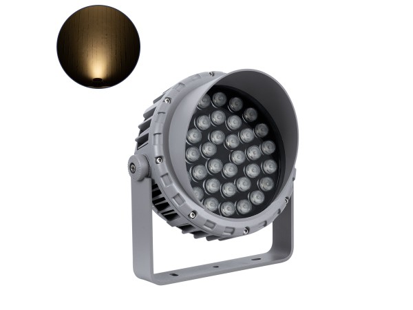 GLOBOSTAR® FLOODMENA 90645 Προβολέας Σποτ Wall Washer με Αντιθαμβωτική Γρίλια LED 36W 3240lm 30° AC 220-240V Αδιάβροχο IP65 Θερμό Λευκό 2700K - Bridgelux SMD Chip - Γκρι Ανθρακί - Μ23 x Π23 x Υ18cm - 3 Χρόνια Εγγύηση