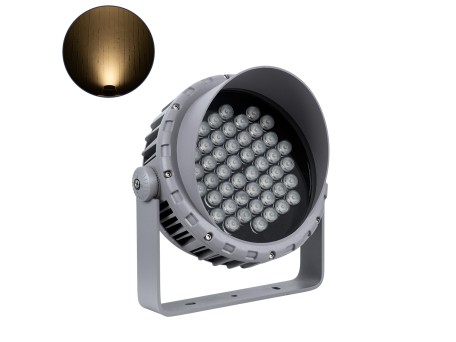 GLOBOSTAR® FLOODMENA 90646 Προβολέας Σποτ Wall Washer με Αντιθαμβωτική Γρίλια LED 48W 4320lm 30° AC 220-240V Αδιάβροχο IP65 Θερμό Λευκό 2700K - Bridgelux SMD Chip - Γκρι Ανθρακί - Μ25 x Π25 x Υ18cm - 3 Χρόνια Εγγύηση