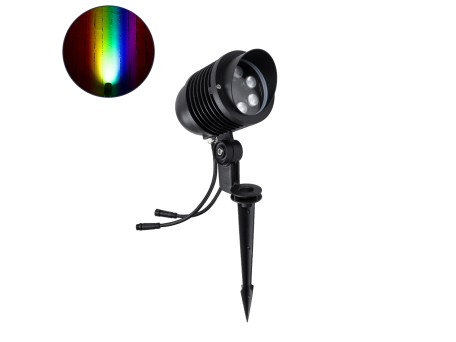GloboStar® TREELIGHT-LINA 90657 Σποτ Φωτισμού Ειδικό για Φυτά - Δέντρα με Βάση Κήπου / Καρφωτό LED 6W 630lm 30° DC 24V Αδιάβροχο IP65 Μ10.5 x Π18 x Υ40cm Πολύχρωμο RGBW DMX512 - Γκρι Ανθρακί - 3 Years Warranty