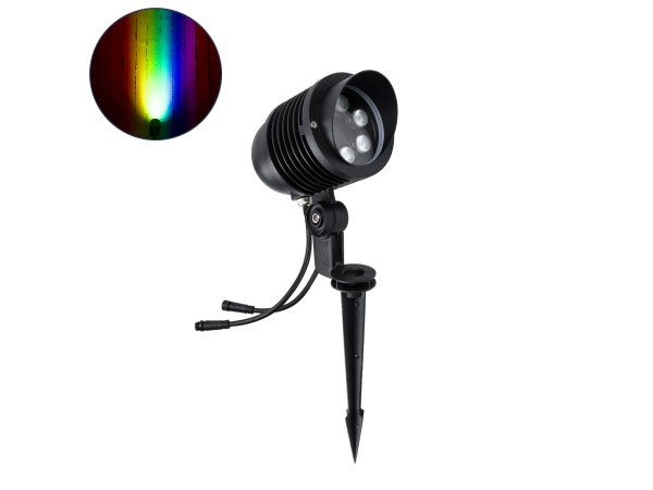 GloboStar® TREELIGHT-LINA 90657 Σποτ Φωτισμού Ειδικό για Φυτά - Δέντρα με Βάση Κήπου / Καρφωτό LED 6W 630lm 30° DC 24V Αδιάβροχο IP65 Μ10.5 x Π18 x Υ40cm Πολύχρωμο RGBW DMX512 - Γκρι Ανθρακί - 3 Years Warranty