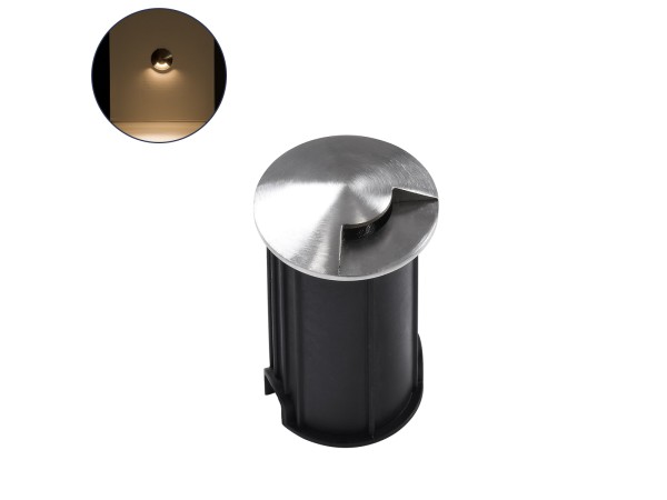 GLOBOSTAR® UNDERGROUNDRENA 90660 Φωτιστικό Σκαλοπατιού / Διαδρόμου LED 1W 110lm 30° DC 24V Αδιάβροχο IP68 Θερμό Λευκό 2700K Dimmable - Bridgelux SMD Chip - Ανοξείδωτο Ατσάλι SS304 - Μ5 x Π5 x Υ9cm / Q4.2cm - 3 Χρόνια Εγγύηση