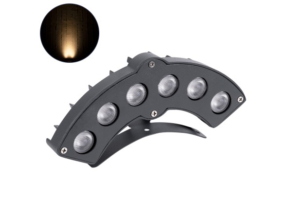 GLOBOSTAR® TREEGINA 90679 Κυρτή Μπάρα Φωτισμού Wall Washer για Φυτά - Δέντρα LED 6W 660lm 30° DC 24V Αδιάβροχο IP65 Θερμό Λευκό 2700K Dimmable - Bridgelux SMD Chip - Γκρι Ανθρακί - Μ18 x Π3.5 x Υ7cm - 3 Χρόνια Εγγύηση