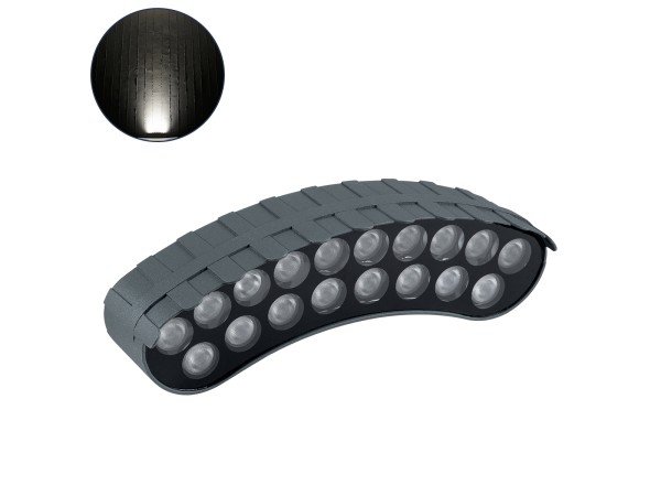 GloboStar® TREELIGHT-KINA 90685 Κυρτή Μπάρα Φωτισμού Wall Washer με Αντιθαμβωτική Γρίλια Ειδική για Φυτά - Δέντρα LED 18W 1710lm 30° DC 24V Αδιάβροχο IP65 Μ25 x Π6.5 x Υ6cm Φυσικό Λευκό 4500K - Γκρι Ανθρακί - 3 Years Warranty