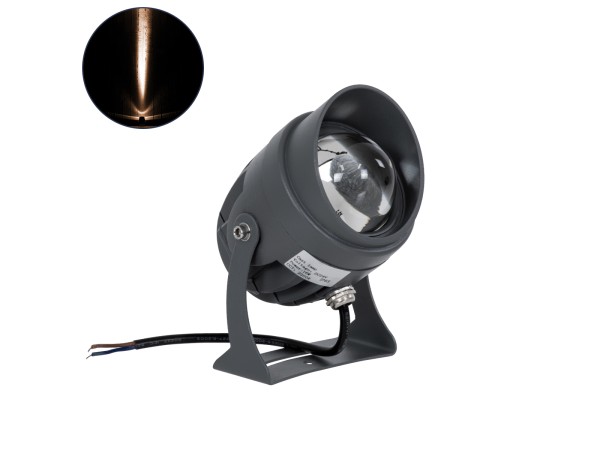 GLOBOSTAR® SPOTXENIA 90696 Σποτ Φωτισμου με Αντιθαμβωτική Γρίλια LED 16W 1680lm 3° DC 24V Αδιάβροχο IP65 Ultra Θερμό Λευκό 2200K Dimmable - Bridgelux COB Chip - Γκρι Ανθρακί - Μ16 x Π10.5 x Υ9cm - 3 Χρόνια Εγγύηση