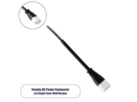 GLOBOSTAR® WWCONNECTOR 90704 2 Pin Σύνδεσμος Τροφοδοσίας για Wall Washers & Προβολείς με Είσοδο 2 x 0.5mm2 & Έξοδο 1 x Θηλυκό Βύσμα Αδιάβροχο IP65 - Μαύρο - Μ11 x Π2 x Υ1.2cm