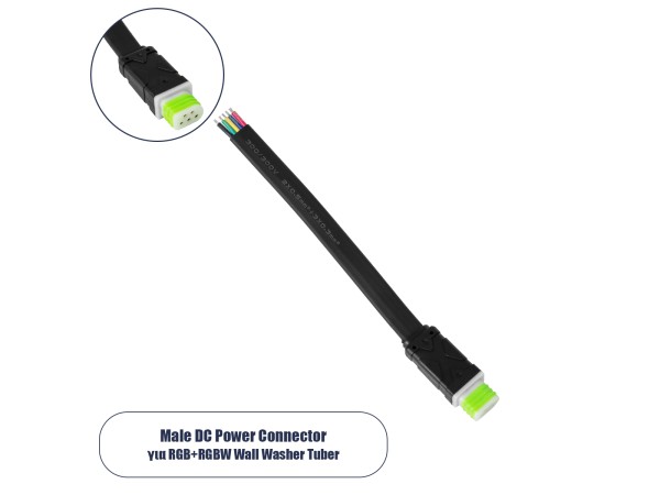GLOBOSTAR® WWCONNECTOR 90710 5 Pin Σύνδεσμος Τροφοδοσίας για Wall Washers & Προβολείς με Είσοδο 5 x 0.25mm2 & Έξοδο 1 x Αρσενικό Βύσμα Αδιάβροχο IP65 - Μαύρο - Μ16 x Π1.5 x Υ1.2cm