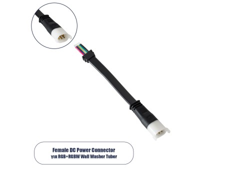 GLOBOSTAR® WWCONNECTOR 90712 5 Pin Σύνδεσμος Τροφοδοσίας για Wall Washers & Προβολείς με Είσοδο 5 x 0.25mm2 & Έξοδο 1 x Θηλυκό Βύσμα Αδιάβροχο IP65 - Μαύρο - Μ16 x Π2 x Υ1.2cm