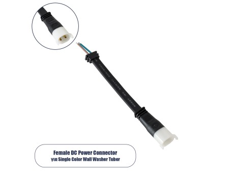 GLOBOSTAR® WWCONNECTOR 90714 2 Pin Σύνδεσμος Τροφοδοσίας για Wall Washers & Προβολείς με Είσοδο 2 x 0.5mm2 & Έξοδο 1 x Θηλυκό Βύσμα Αδιάβροχο IP65 - Μαύρο - Μ16 x Π2 x Υ1.2cm