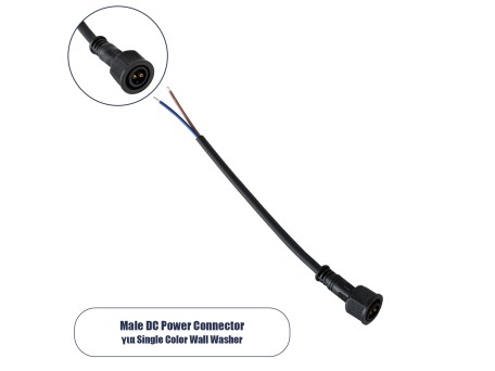 GLOBOSTAR® WWCONNECTOR 90715 2 Pin Σύνδεσμος Τροφοδοσίας για Wall Washers & Προβολείς με Είσοδο 2 x 0.5mm2 & Έξοδο 1 x Αρσενικό Βύσμα Αδιάβροχο IP65 - Μαύρο - Μ21 x Π2 x Υ2cm