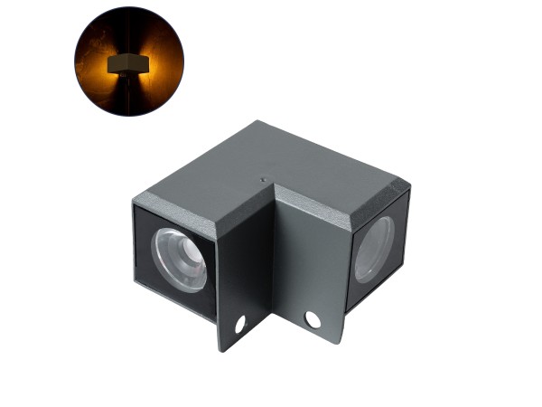GLOBOSTAR® WALLDONA 90730 Γωνιακό Φωτιστικό LED 10W 1050lm 10° DC 24V Αδιάβροχο IP66 Ultra Θερμό Λευκό 2200K Dimmable - CREE XPE Chip - Γκρι Ανθρακί - Μ8 x Π8 x Υ6cm - 3 Χρόνια Εγγύηση