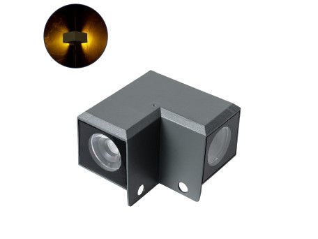 GLOBOSTAR® WALLDONA 90731 Γωνιακό Φωτιστικό LED 10W 1100lm 10° DC 24V Αδιάβροχο IP65 Θερμό Λευκό 2700K Dimmable - CREE XPE Chip - Γκρι Ανθρακί Ματ - Μ8 x Π8 x Υ6cm - 3 Χρόνια Εγγύηση