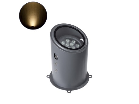 GloboStar® FLOOD-MILO 90734 Κινούμενος Προβολέας - Σποτ Φωτισμού Wall Washer για Φωτισμό Κτιρίων LED 12W 1080lm 10° AC 220-240V Αδιάβροχο IP67 Φ17 x Υ26cm Θερμό Λευκό 2700K - Γκρι Ανθρακί - 3 Χρόνια Εγγύηση