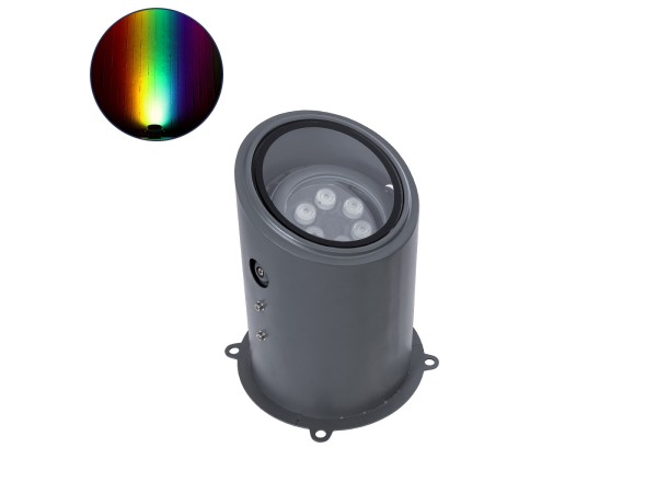 GloboStar® FLOOD-MILO 90736 Κινούμενος Προβολέας - Σποτ Φωτισμού Wall Washer για Φωτισμό Κτιρίων LED 12W 1020lm 10° DC 24V Αδιάβροχο IP67 Φ17 x Υ26cm RGBW DMX512 - Γκρι Ανθρακί - 3 Χρόνια Εγγύηση