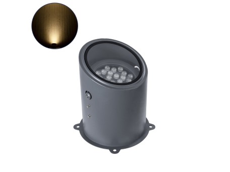 GloboStar® FLOOD-MILO 90737 Κινούμενος Προβολέας - Σποτ Φωτισμού Wall Washer για Φωτισμό Κτιρίων LED 24W 2160lm 10° AC 220-240V Αδιάβροχο IP67 Φ22 x Υ30cm Θερμό Λευκό 2700K - Γκρι Ανθρακί - 3 Χρόνια Εγγύηση