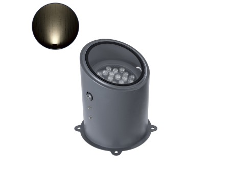 GloboStar® FLOOD-MILO 90738 Κινούμενος Προβολέας - Σποτ Φωτισμού Wall Washer για Φωτισμό Κτιρίων LED 24W 2280lm 10° AC 220-240V Αδιάβροχο IP67 Φ22 x Υ30cm Φυσικό Λευκό 4500K - Γκρι Ανθρακί - 3 Χρόνια Εγγύηση