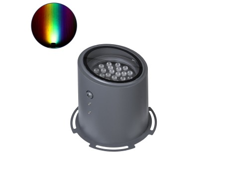 GloboStar® FLOOD-MILO 90742 Κινούμενος Προβολέας - Σποτ Φωτισμού Wall Washer για Φωτισμό Κτιρίων LED 48W 4080lm 10° DC 24V Αδιάβροχο IP67 Φ26 x Υ30cm RGBW DMX512 - Γκρι Ανθρακί - 3 Χρόνια Εγγύηση