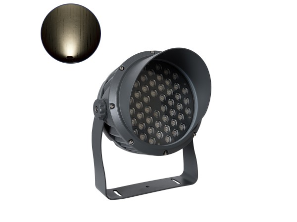 GLOBOSTAR® FLOODIMO 90744 Προβολέας Σποτ Wall Washer με Αντιθαμβωτική Γρίλια LED 54W 5130lm 10° AC 220-240V Αδιάβροχο IP67 Φυσικό Λευκό 4500K - Bridgelux SMD Chip - Γκρι Ανθρακί - Μ26 x Π28 x Υ35cm - 3 Χρόνια Εγγύηση