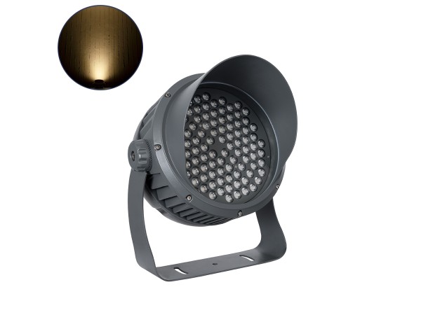 GLOBOSTAR® FLOODIMO 90746 Προβολέας Σποτ Wall Washer με Αντιθαμβωτική Γρίλια LED 100W 9000lm 10° AC 220-240V Αδιάβροχο IP67 Θερμό Λευκό 2700K - Bridgelux SMD Chip - Γκρι Ανθρακί - Μ34 x Π36 x Υ44cm - 3 Χρόνια Εγγύηση