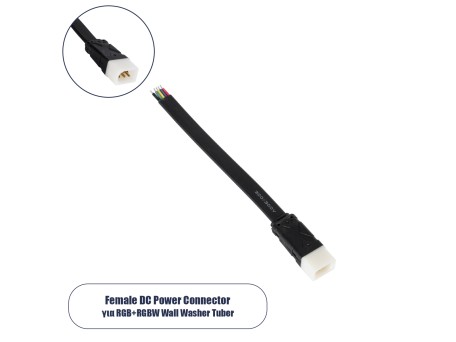 GLOBOSTAR® WWCONNECTOR 90816 5 Pin Σύνδεσμος Τροφοδοσίας για Wall Washers & Προβολείς με Είσοδο 5 x 0.25mm2 & Έξοδο 1 x Θηλυκό Βύσμα Αδιάβροχο IP65 - Μαύρο - Μ16 x Π1.5 x Υ1.2cm