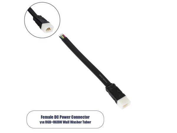 GLOBOSTAR® WWCONNECTOR 90816 5 Pin Σύνδεσμος Τροφοδοσίας για Wall Washers & Προβολείς με Είσοδο 5 x 0.25mm2 & Έξοδο 1 x Θηλυκό Βύσμα Αδιάβροχο IP65 - Μαύρο - Μ16 x Π1.5 x Υ1.2cm