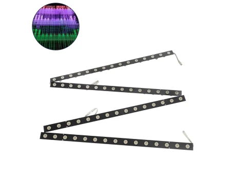 GloboStar® 90830 4 x Digital Pixel Addressable Facade Aluminum Bars - 4 x Ψηφιακές Μπάρες Αλουμινίου Πρόσοψης Κτιρίων LED SMD 3535 45W 60LED 60PIXEL SPI/TTL Protocol IC UCS512B 2700lm 120° DC 12V IP67 RGB - Μαύρο Σώμα - Μ400 x Π4.5 x Υ3.6cm - 4 Μπάρες