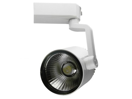 GloboStar S-40044 Διφασικό Bridgelux COB LED Φωτιστικό Σποτ Ράγας 30W 230V 3600lm 24° Ψυχρό Λευκό 6000k