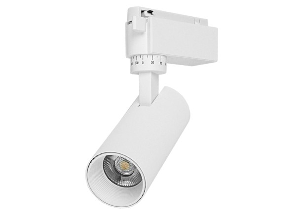 Globostar S-40012 Μονοφασικό Bridgelux COB LED Λευκό Φωτιστικό Σποτ Ράγας 10W 230V 1200lm 30° Θερμό Λευκό 3000k