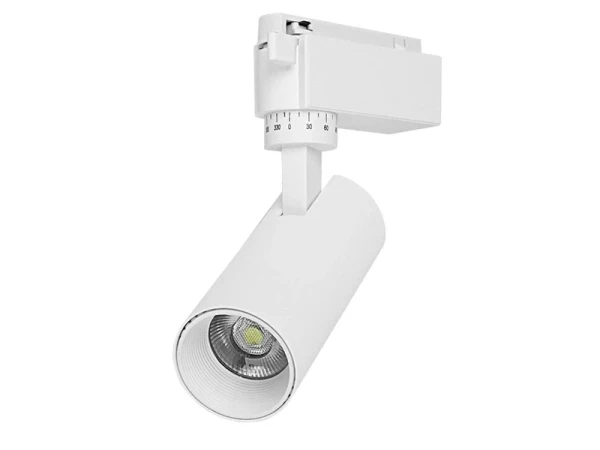 Globostar S-40010 Μονοφασικό Bridgelux COB LED Λευκό Φωτιστικό Σποτ Ράγας 10W 230V 1300lm 30° Ψυχρό Λευκό 6000k