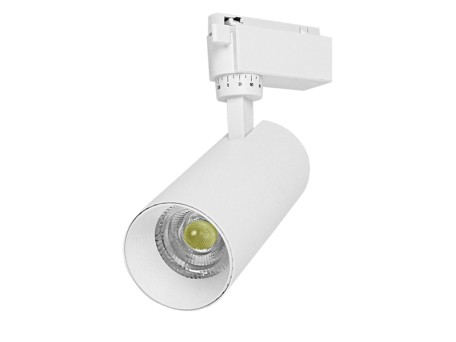 Globostar S-40016 Μονοφασικό Bridgelux COB LED Λευκό Φωτιστικό Σποτ Ράγας 20W 230V 2600lm 30° Ψυχρό Λευκό 6000k