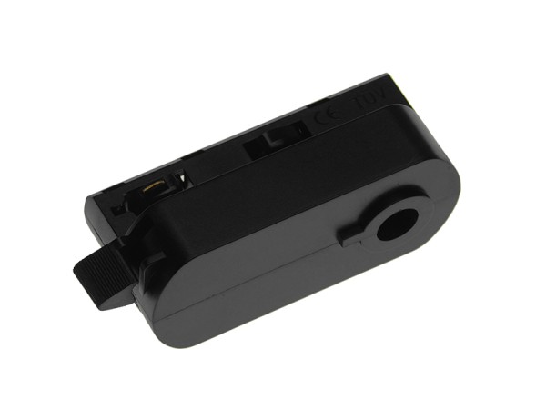 GloboStar S-40054 Διφασικός Connector 3 Καλωδίων Αντάπτορας Κρέμασης Φωτιστικών για Μαύρη Ράγα Οροφής