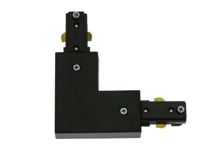 GloboStar S-40048 Διφασικός Connector 3 Καλωδίων Συνδεσμολογίας Ελ (L) για Μαύρη Ράγα Οροφής