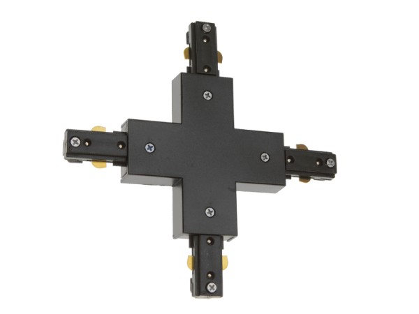 GloboStar S-40052 Διφασικός Connector 3 Καλωδίων Συνδεσμολογίας Cross (+) για Μαύρη Ράγα Οροφής GloboStar S-40052 Διφασικός Connector 3 Καλωδίων Συνδεσμολογίας Cross (+) για Μαύρη Ράγα Οροφής