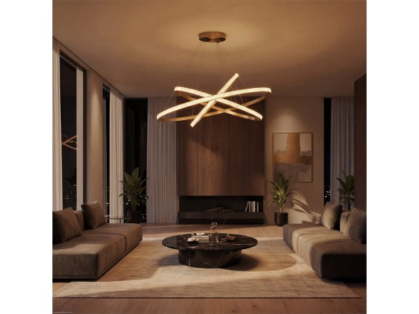 kelvo® DIAMOND KLV-101-0242-V2 Κρεμαστό Φωτιστικό Οροφής LED 150W 15000lm 180° AC 220-240V IP20 Ρυθμιζόμενο Λευκό CCT με Χειριστήριο από 2700K έως 6000K Dimmable - Lumileds SMD Chip - Χρυσό Πλατίνα - Μ100 x Π100 x Υ100cm - 3 Χρόνια Εγγύηση kelvo® DIAMOND KLV-101-0242-V2 Κρεμαστό Φωτιστικό Οροφής LED 150W 15000lm 180° AC 220-240V IP20 Ρυθμιζόμενο Λευκό CCT με Χειριστήριο από 2700K έως 6000K Dimmable - Lumileds SMD Chip - Χρυσό Πλατίνα - Μ100 x Π100 x Υ100cm - 3 Χρόνια Εγγύηση