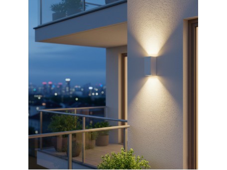 kelvo® BURANO KLV-101-0023 Φωτιστικό Τοίχου / Απλίκα για 2 Λάμπες MR16 με Ντουί GU10 AC 220-240V Αδιάβροχο IP65 - Λευκό Ματ - Μ8 x Π8 x Υ15cm