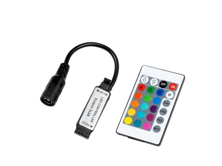 GloboStar® 73402 Ασύρματος LED RGB Controller με Χειριστήριο IR 5v (30w) 12v (72w) 24v (144w) 16x1.2x1.2