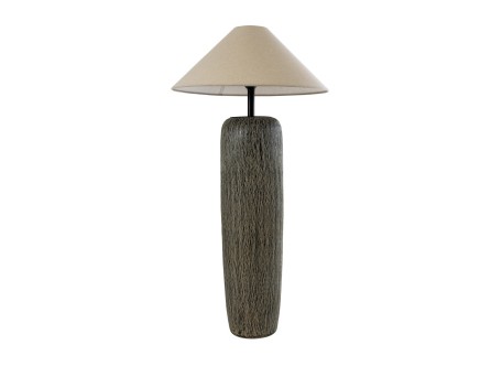 GLOBOSTAR® OLIANA 02315 Boho Επιδαπέδιο Φωτιστικό με Ντουί 1 x E27 AC 220-240V IP20 - Γκρι & Μπεζ - Μ55 x Π55 x Υ110cm