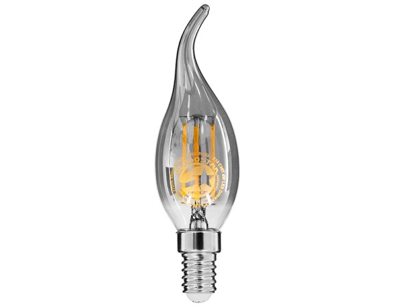 GLOBOSTAR® CANDLE 99062 Λάμπα Κεράκι E14 C35T LED 4W 400lm 360° AC 220-240V IP20 Θερμό Λευκό 2700K Dimmable - Filament Chip - Μαύρο Φιμέ - Μ3.5 x Π3.5 x Υ12cm - 3 Χρόνια Εγγύηση