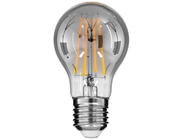 GLOBOSTAR® GLOBE 99067 Λάμπα E27 A60 LED 8W 800lm 360° AC 220-240V IP20 Θερμό Λευκό 2700K Dimmable - Long Filament Chip - Μαύρο Φιμέ - Μ6 x Π6 x Υ11cm - 3 Χρόνια Εγγύηση
