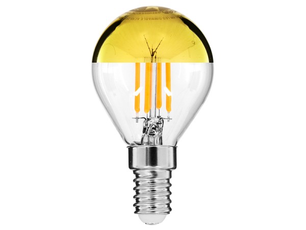 GLOBOSTAR® SPHERE 99105 Λάμπα E14 G45 LED 4W 420lm 320° AC 220-240V IP20 Ultra Θερμό Λευκό 2200K Dimmable - Filament Chip - Διάφανο με Χρυσό Ανεστραμμένο Καθρέπτη - Μ4.5 x Π4.5 x Υ8.1cm - 3 Χρόνια Εγγύηση GLOBOSTAR® SPHERE 99105 Λάμπα E14 G45 LED 4W 420lm 320° AC 220-240V IP20 Ultra Θερμό Λευκό 2200K Dimmable - Filament Chip - Διάφανο με Χρυσό Ανεστραμμένο Καθρέπτη - Μ4.5 x Π4.5 x Υ8.1cm - 3 Χρόνια Εγγύηση