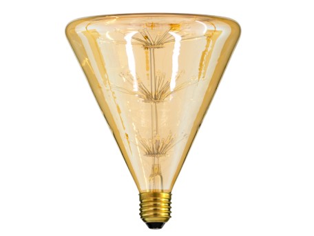 GLOBOSTAR® CONICAL 99213 Λάμπα E27 CNC150 LED 4W 400lm 360° AC 220-240V IP20 Ultra Θερμό Λευκό 2200K - Diode HP Filament Chip - Μελί - Μ14.3 x Π14.3 x Υ17.5cm - 3 Χρόνια Εγγύηση