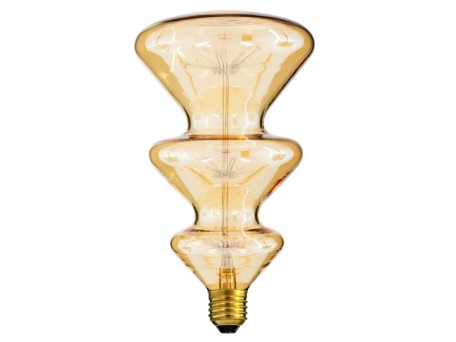 GLOBOSTAR® DECOTREE 99215 Λάμπα E27 CM115 LED 4W 400lm 360° AC 220-240V IP20 Ultra Θερμό Λευκό 2200K - Diode HP Filament Chip - Μελί - Μ12.1 x Π12.1 x Υ22cm - 3 Χρόνια Εγγύηση
