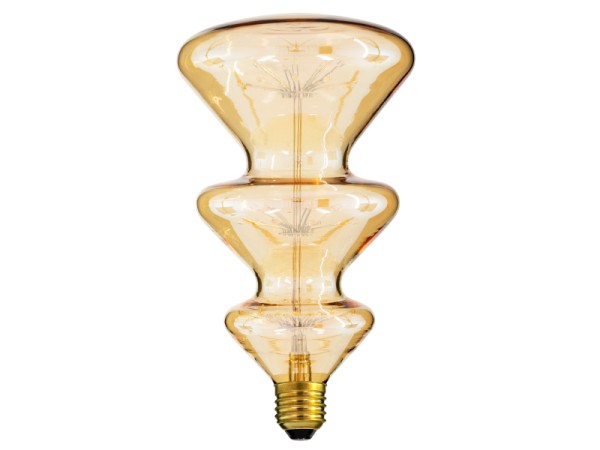 GLOBOSTAR® DECOTREE 99215 Λάμπα E27 CM115 LED 4W 400lm 360° AC 220-240V IP20 Ultra Θερμό Λευκό 2200K - Diode HP Filament Chip - Μελί - Μ12.1 x Π12.1 x Υ22cm - 3 Χρόνια Εγγύηση