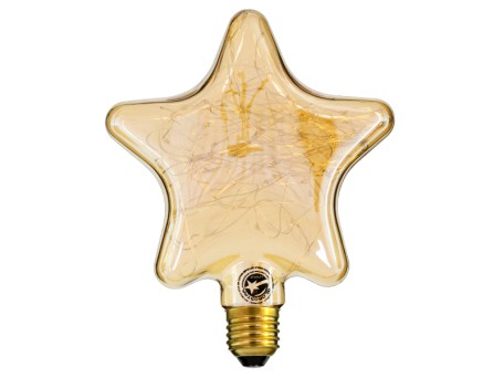 GLOBOSTAR® DECOSTAR 99225 Λάμπα E27 DSC125 LED 2W 150lm 360° AC 220-240V IP20 Ultra Θερμό Λευκό 2200K - Copper String Chip - Μελί - Μ15 x Π6 x Υ18cm - 3 Χρόνια Εγγύηση