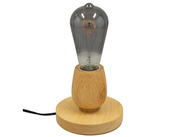 GLOBOSTAR® ROUND 99402 Μοντέρνο Επιτραπέζιο Φωτιστικό Πορτατίφ με Ντουί 1 x E27 AC 220-240V IP20 - Μπεζ - M12 x Π12 x Υ10cm