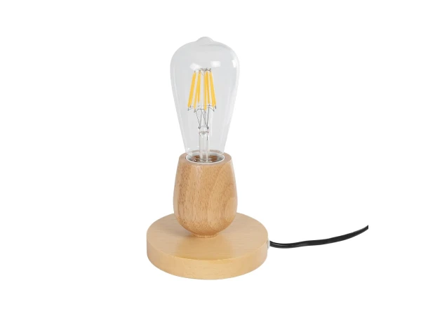 GLOBOSTAR® ROUND 99402 Μοντέρνο Επιτραπέζιο Φωτιστικό Πορτατίφ με Ντουί 1 x E27 AC 220-240V IP20 - Μπεζ - M12 x Π12 x Υ10cm