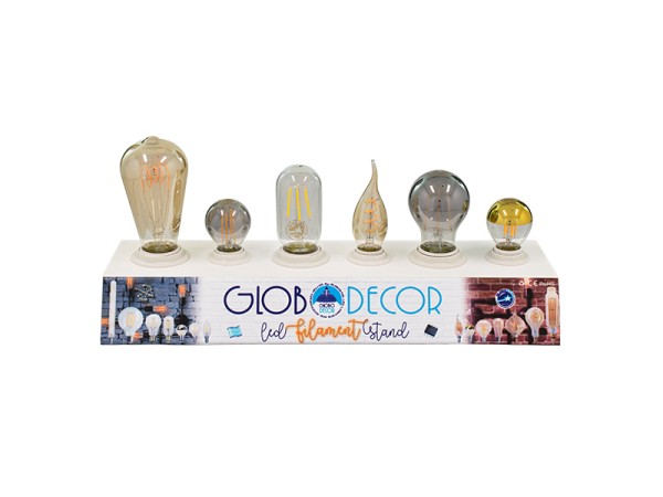 GloboStar® 99800 Stand Δειγματισμού Λαμπτήρων LED με 3 x E14 & 3 x E27 Ντουί με Καλώδιο 1,3 Μέτρα Διακόπτη On / Off GloboDecor