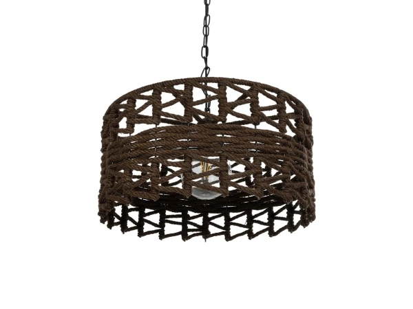 GLOBOSTAR® VERA 999-0069 Boho Κρεμαστό Φωτιστικό Οροφής με Ντουί 1 x E27 AC 220-240V IP20 - Καφέ - Μ50 x Π50 x Υ25cm