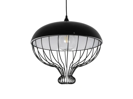 GLOBOSTAR® SOBRINO 999-0112 Vintage Κρεμαστό Φωτιστικό Οροφής με Ντουί 1 x E27 AC 220-240V IP20 - Μαύρο - Μ45 x Π45 x Υ45cm