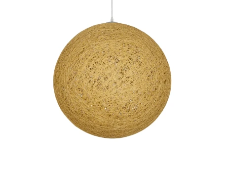 GLOBOSTAR® OCEANA 999-0155 Boho Κρεμαστό Φωτιστικό Οροφής με Ντουί 1 x E27 AC 220-240V IP20 - Μπεζ & Χρυσό - Μ60 x Π60 x Υ60cm