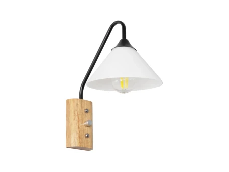 GLOBOSTAR® ALESSIA 999-0177 Μοντέρνο Φωτιστικό Τοίχου - Απλίκα με Ντουί 1 x E27 AC 220-240V IP20 - Μπεζ & Μαύρο - Μ18 x Π26 x Υ29cm